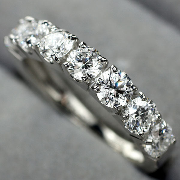新品 Pt950 全石グレード付 ダイヤモンド リング 1.501ct D VVS2 EXH&C 【エスコレ】 究極のハーフエタニティ