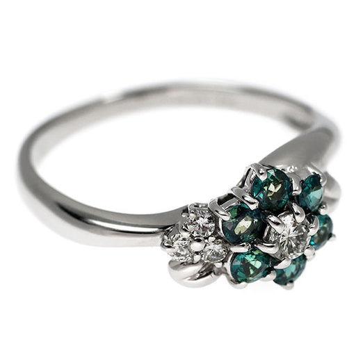 希少 Pt900 アレキサンドライト ダイヤモンド リング 0.35ct D0.15ct