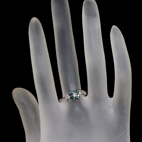 希少 Pt900 アレキサンドライト ダイヤモンド リング 0.35ct D0.15ct