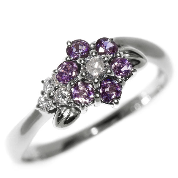 希少 Pt900 アレキサンドライト ダイヤモンド リング 0.35ct D0.15ct
