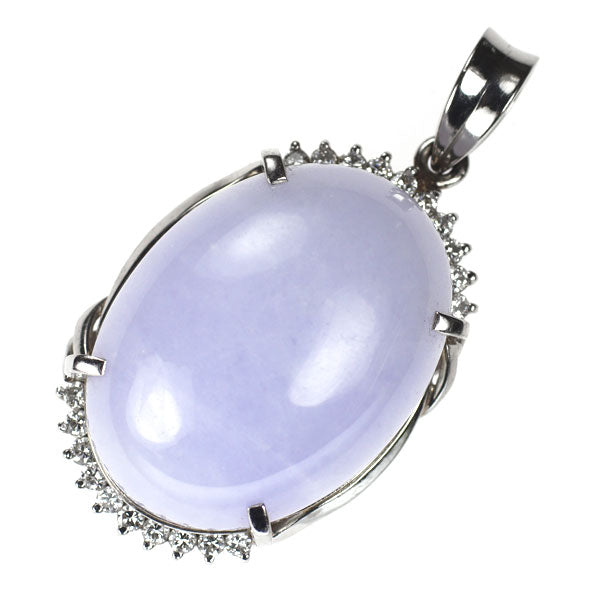 Pt900 ラベンダー翡翠 ダイヤモンド ペンダントトップ 43.04ct D0.42ct