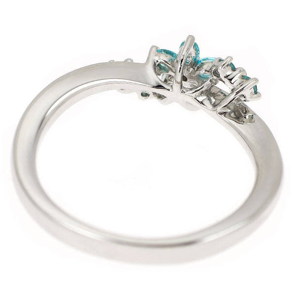 Pt950 パライバトルマリン ダイヤモンド リング 0.14ct D0.008ct フラワー