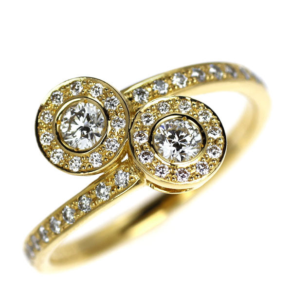 フォーエバーマーク K18YG ダイヤモンド リング 0.262ct D0.23ct