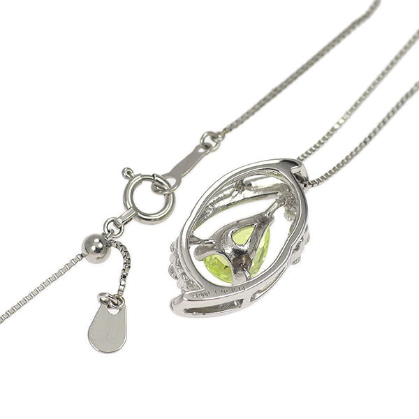Pt900/ Pt850 パロットクリソベリル ダイヤモンド ペンダントネックレス 1.16ct D0.14ct