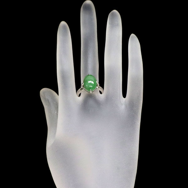 Pt900 樹脂含浸なし 翡翠 リング 5.97ct