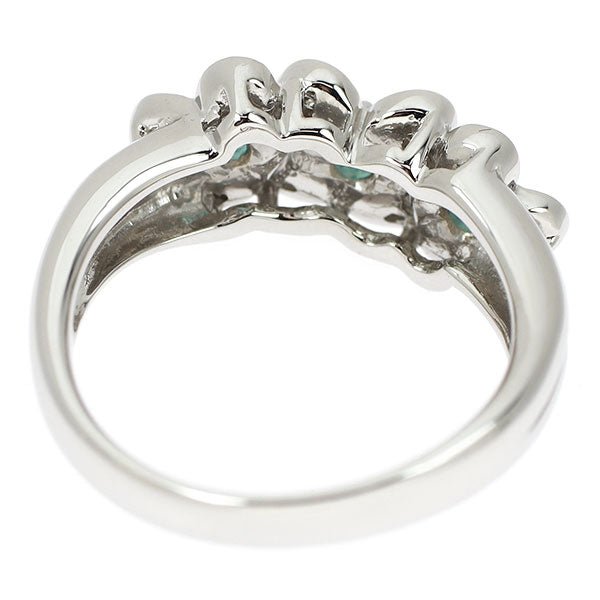 Pt900 パライバトルマリン ダイヤモンド リング 0.16ct D0.10ct フラワー
