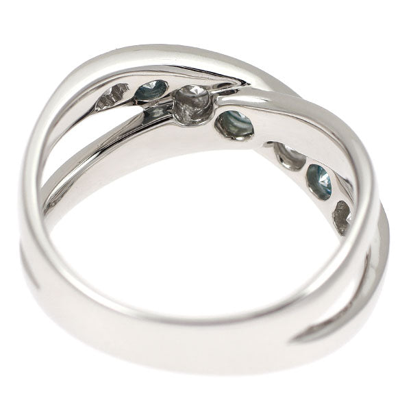 Pt900 アイスブルーダイヤモンド リング 0.30ct D0.35ct