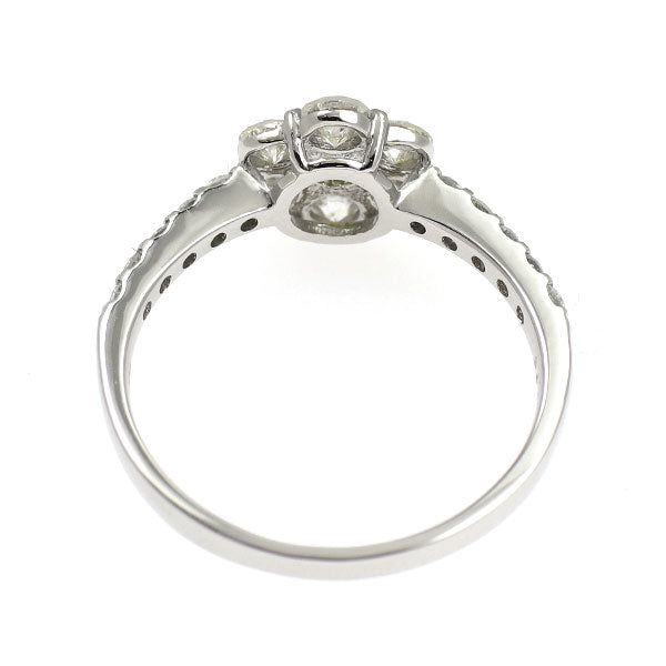 Pt900 トリートイエロー ダイヤモンド リング 0.163ct D0.76ct フラワー