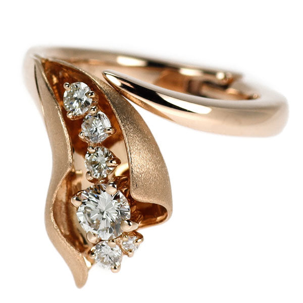 K18PG ダイヤモンドリング 0.27ct D0.20ct