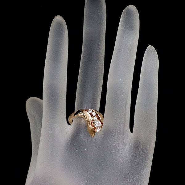 K18PG ダイヤモンドリング 0.27ct D0.20ct