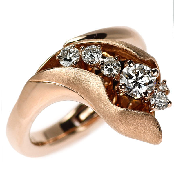 K18PG ダイヤモンドリング 0.27ct D0.20ct