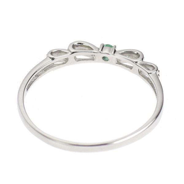 Pt900 アクアマリン ダイヤモンド リング 0.03ct D0.07ct リボン