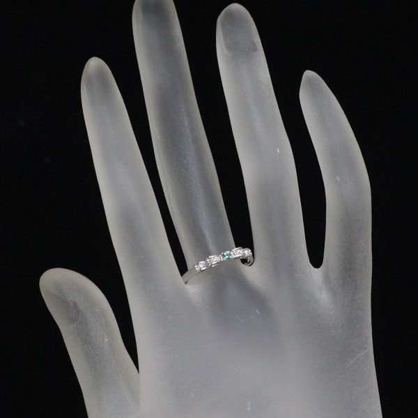 Pt900 アクアマリン ダイヤモンド リング 0.03ct D0.07ct リボン
