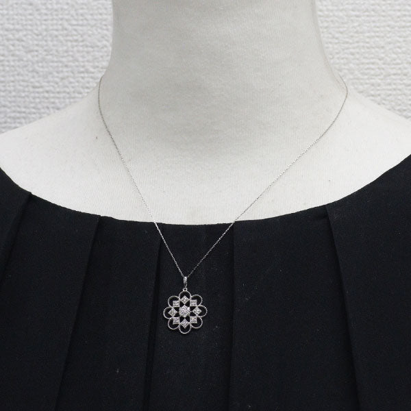Pt900 ダイヤモンド ペンダントネックレス 0.22ct フラワー