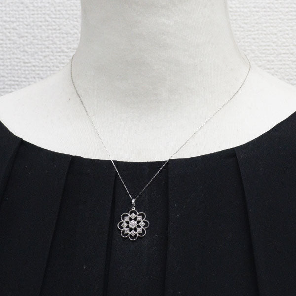 Pt900 ダイヤモンド ペンダントネックレス 0.22ct フラワー