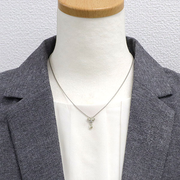 Pt900/ Pt850 ブリオレット ダイヤモンド ペンダントネックレス 0.74ct D0.37ct