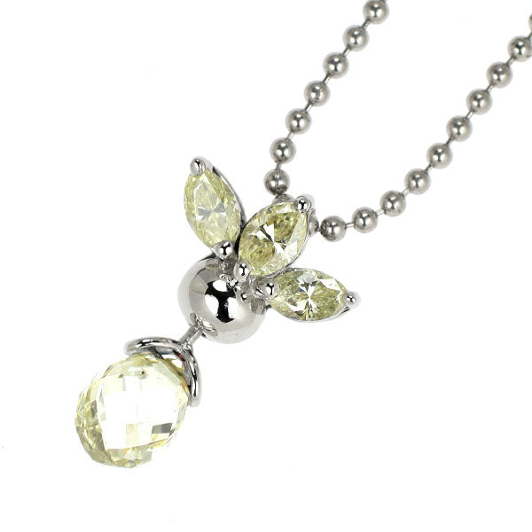 Pt900/ Pt850 ブリオレット ダイヤモンド ペンダントネックレス 0.74ct D0.37ct