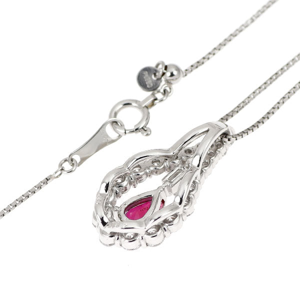 Pt900/ Pt850 ルビー ダイヤモンド ペンダントネックレス 0.51ct D0.87ct