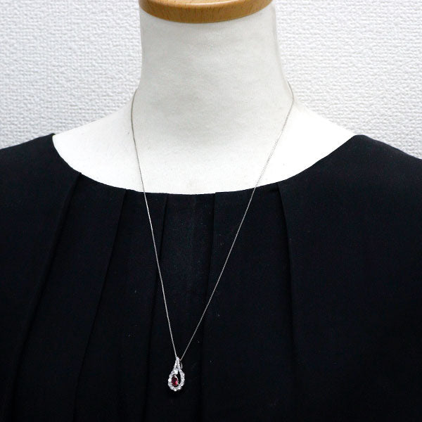 Pt900/ Pt850 ルビー ダイヤモンド ペンダントネックレス 0.51ct D0.87ct