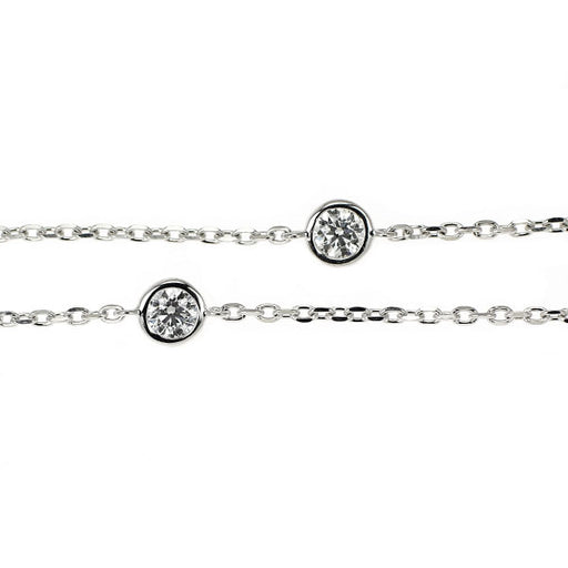 田崎真珠 K18WG ダイヤモンド ロング ステーション ネックレス 1.81ct
