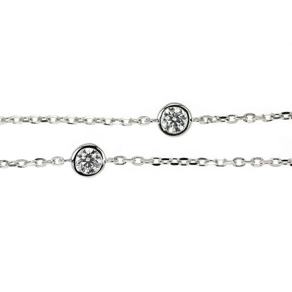 田崎真珠 K18WG ダイヤモンド ロング ステーション ネックレス 1.81ct