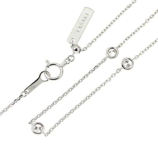 田崎真珠 K18WG ダイヤモンド ロング ステーション ネックレス 1.81ct