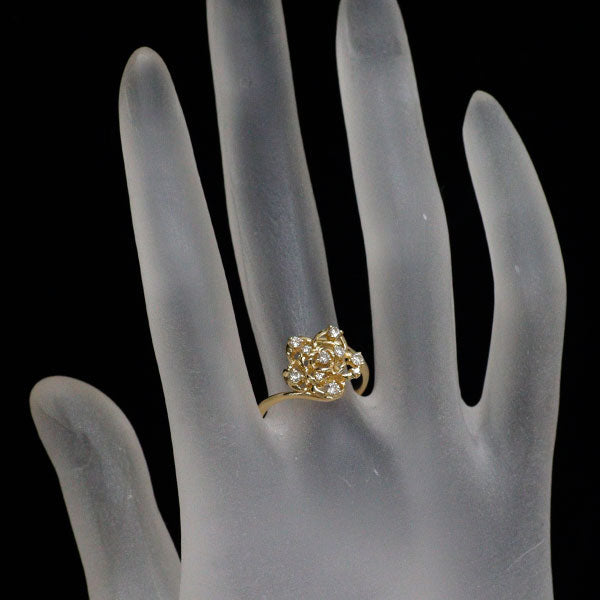 K18YG ダイヤモンド リング 0.25ct フラワー