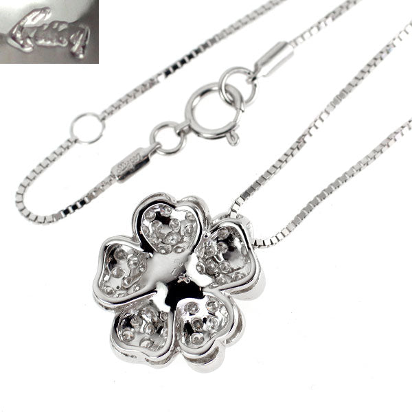 クイーン K18WG ダイヤモンド ペンダントネックレス 1.25ct NC社外品 フラワー