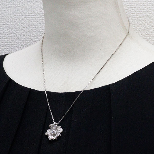 クイーン K18WG ダイヤモンド ペンダントネックレス 1.25ct NC社外品 フラワー