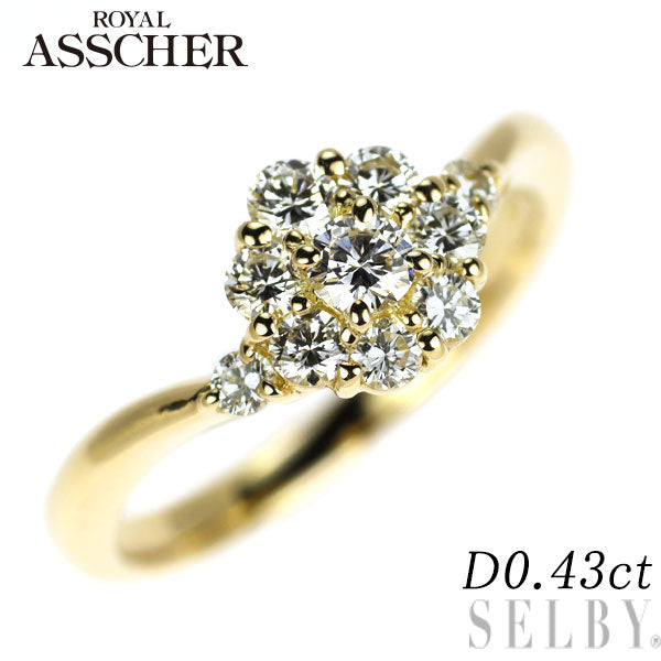ロイヤルアッシャー K18YG ダイヤモンド リング 0.43ct