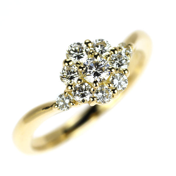 ロイヤルアッシャー K18YG ダイヤモンド リング 0.43ct