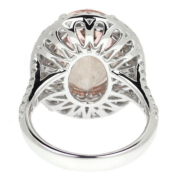 K18WG モルガナイト ダイヤモンド リング 6.38ct D1.014ct