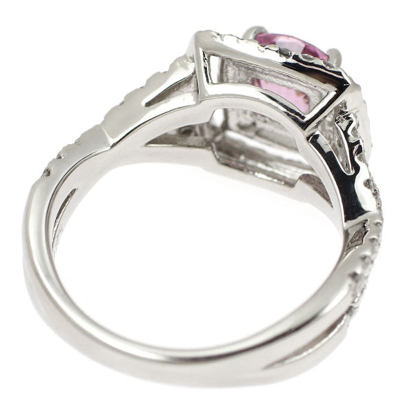 Pt900 ピンクスピネル ダイヤモンド リング 1.217ct D0.48ct