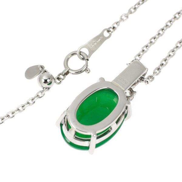 Pt900/ Pt850 翡翠/ヒスイ ダイヤモンド ペンダントネックレス 11.90ct