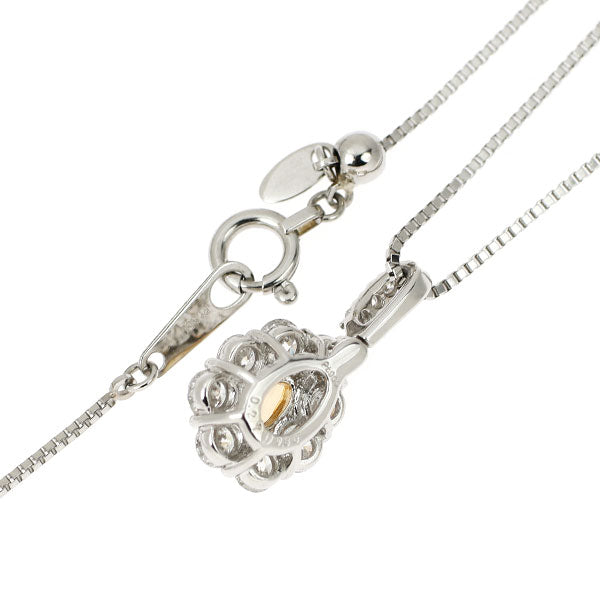 Pt900/ Pt850 天然オレンジ ダイヤモンド ペンダントネックレス 0.27ct FVYO SI1 D0.55ct