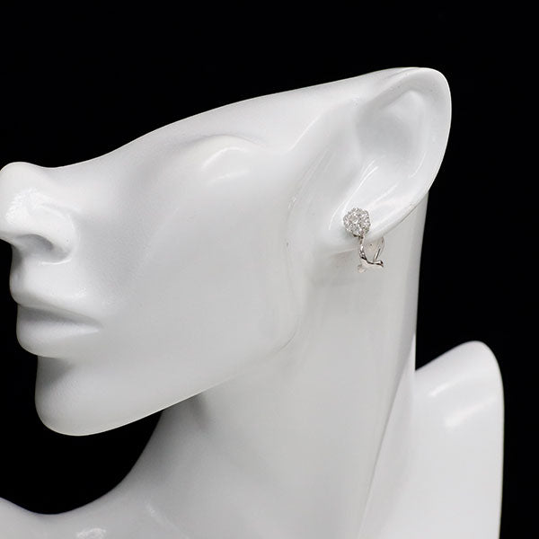 Pt900/ K14WG ダイヤモンド ピアス 1.00ct フラワー
