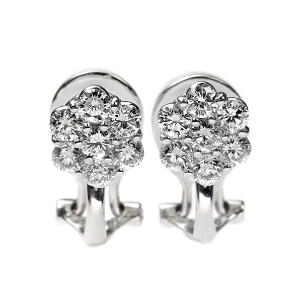 Pt900/ K14WG ダイヤモンド ピアス 1.00ct フラワー