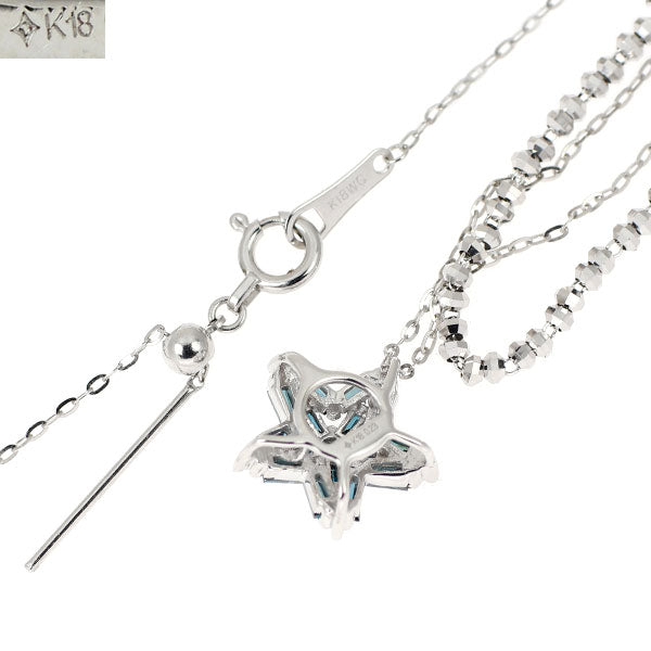 GSTV K18WG トリートブルーダイヤモンド ペンダントネックレス 0.23ct スター 星