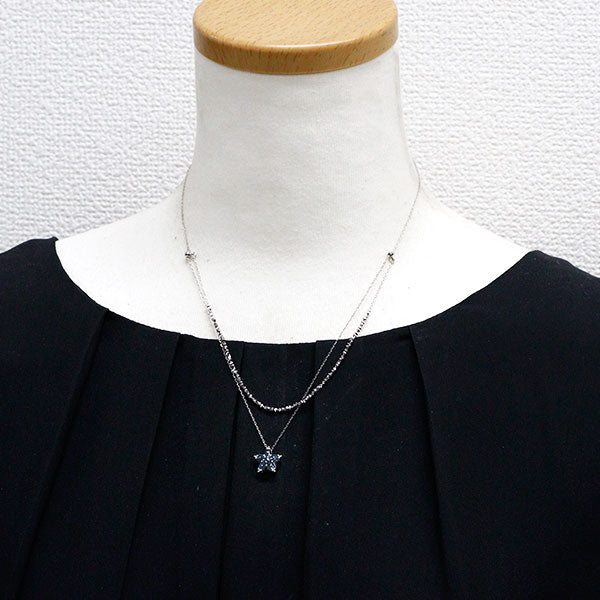 GSTV K18WG トリートブルーダイヤモンド ペンダントネックレス 0.23ct スター 星