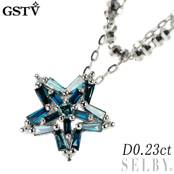GSTV K18WG トリートブルーダイヤモンド ペンダントネックレス 0.23ct スター 星