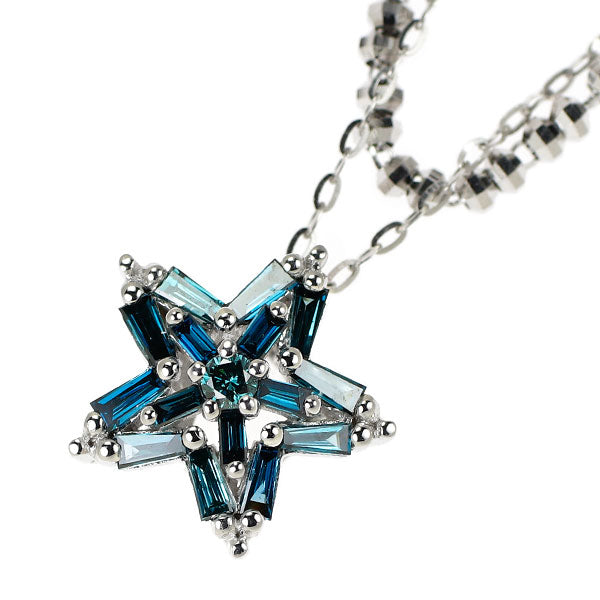 GSTV K18WG トリートブルーダイヤモンド ペンダントネックレス 0.23ct スター 星
