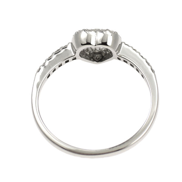 K14WG ハートシェイプ ダイヤモンド リング 0.122ct D0.17ct