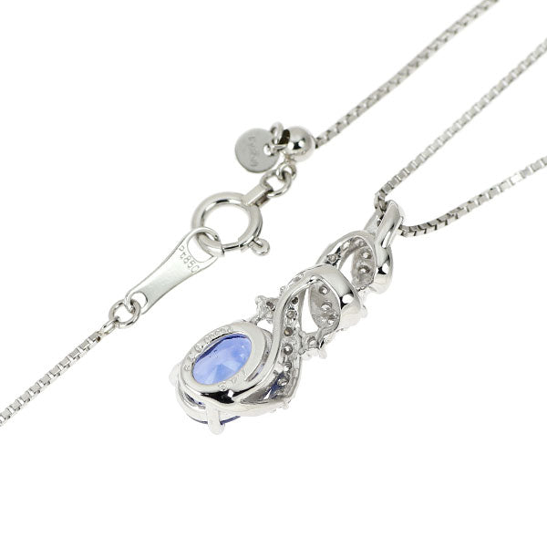 Pt900/ Pt850 サファイア ダイヤモンド ペンダントネックレス 1.43ct