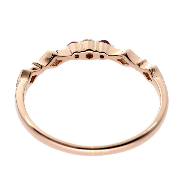 K18PG ダイヤモンド ルビー リング 0.033ct