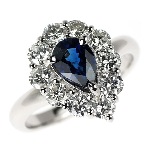 Pt900 サファイア ダイヤモンド リング 1.05ct D1.00ct