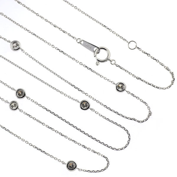 K18WG ダイヤモンド ステーション ネックレス 1.00ct