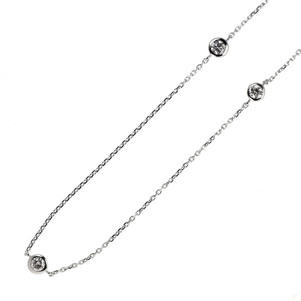 K18WG ダイヤモンド ステーション ネックレス 1.00ct