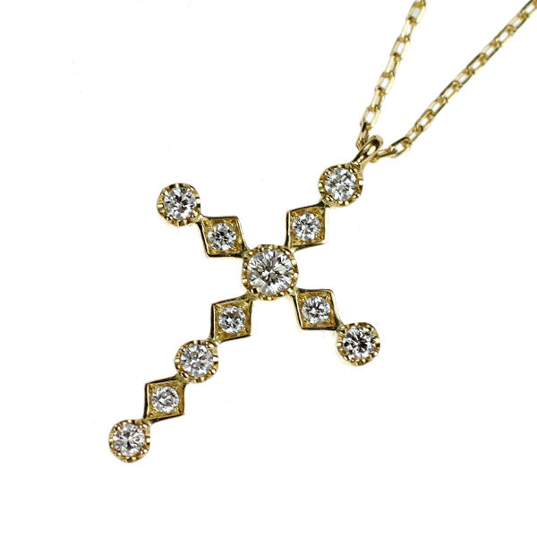 アーカー/ahkah K18YG ダイヤモンド ペンダントネックレス 0.09ct ビリーブクロス