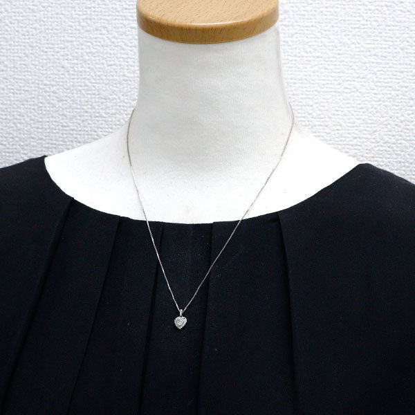 Pt900/ Pt850 ハートシェイプ ダイヤモンド  ペンダントネックレス 0.353ct D0.10ct