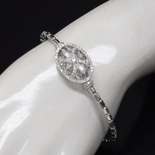 K18WG ダイヤモンド ブレスレット 1.00ct 伸縮式